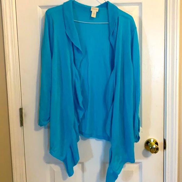 Teal open front like new jacket. - Picture 1 of 3